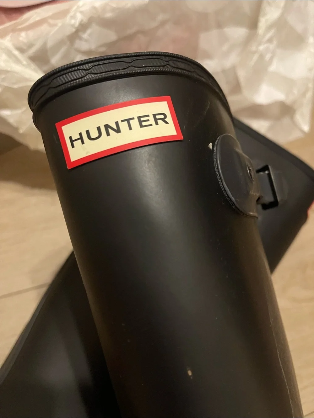 Hunter Black Tall Rubber Rain Boots - Women's